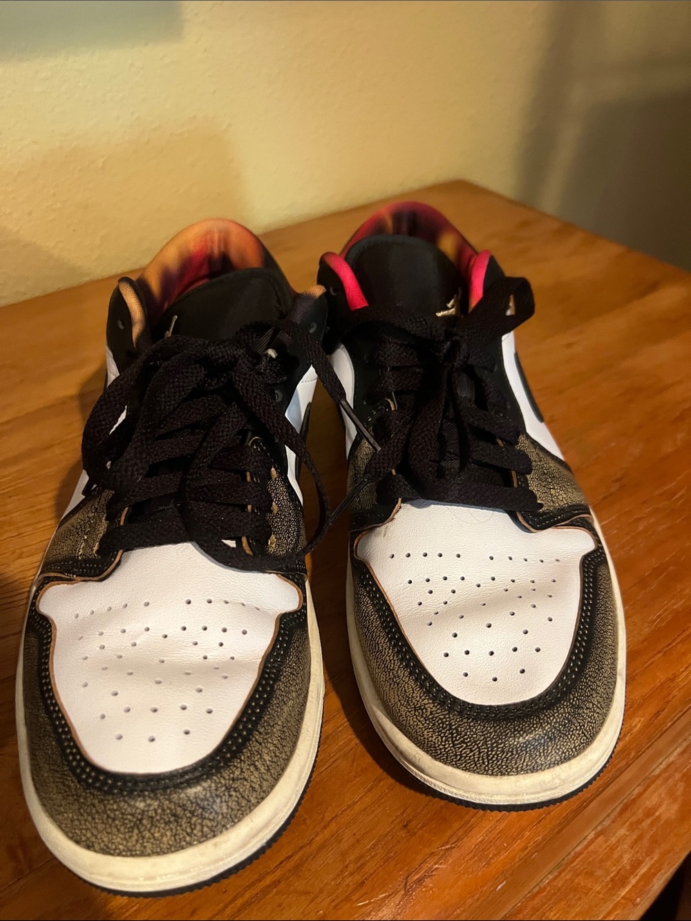 Nike Black White Sneakers with Pink Heel Lining